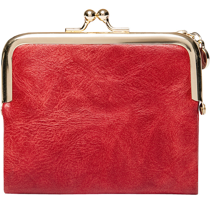 Phase Printed Leather Short Wallet for Women 2024 New Clip Coin Purse Retro Multi-Functional Foldableing Wallet Card Bag for Women
