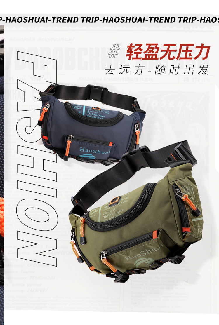 New Multifunctional Outdoor Waist Bag Sports Men's Shoulder Crossbody Bag Waterproof Chest Bag Cycling Climbing Large Capacity Waist Bag