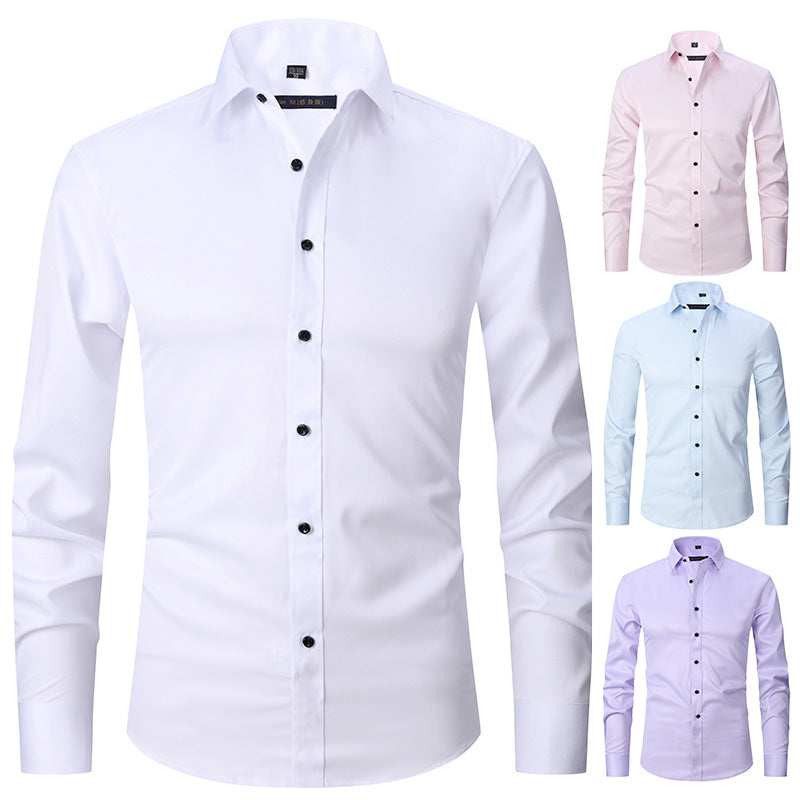 Men's Slim Fit Stretch Long-Sleeve Shirt – Plus Size Available