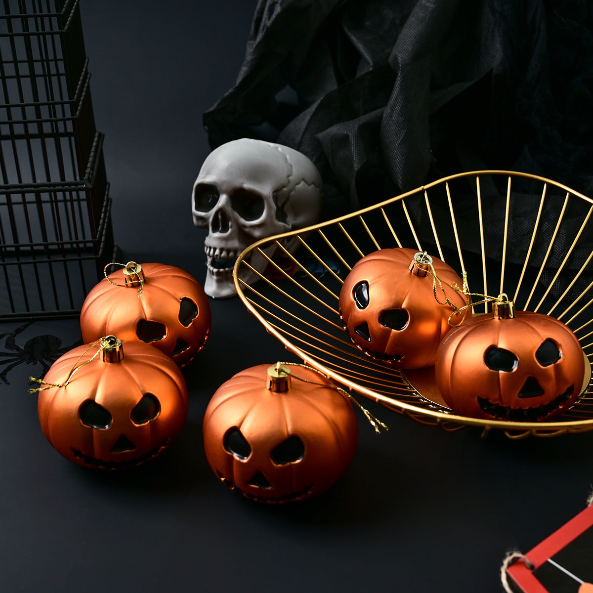 New Halloween Christmas Tree Decoration 8CM Ghost Face Pumpkin Colorful Plastic Ball Festival Party Decoration