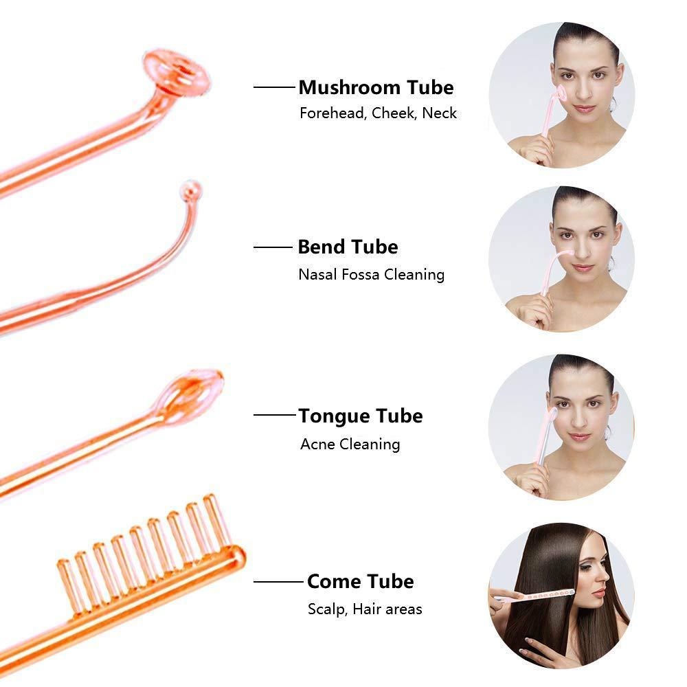 Handheld Red Light Purple Electric Therapy Beauty Device for Facial Care and Ozone Therapy