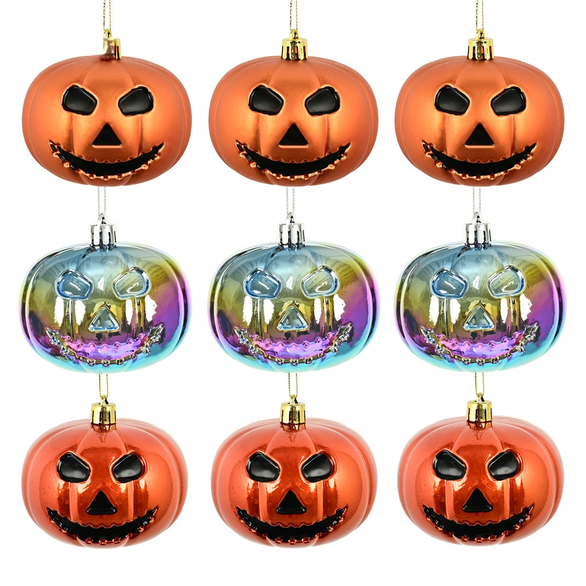 New Halloween Christmas Tree Decoration 8CM Ghost Face Pumpkin Colorful Plastic Ball Festival Party Decoration