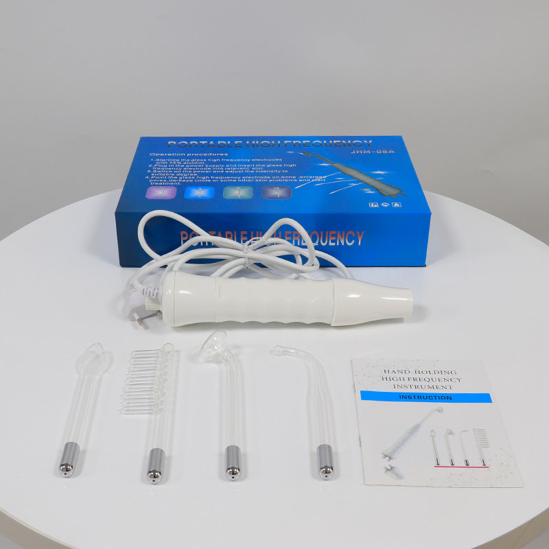 Portable High-Frequency Electrotherapy Device, 4-Piece Set, Red Light Beauty Instrument for Home Skin Care and Multi-Functional Skincare