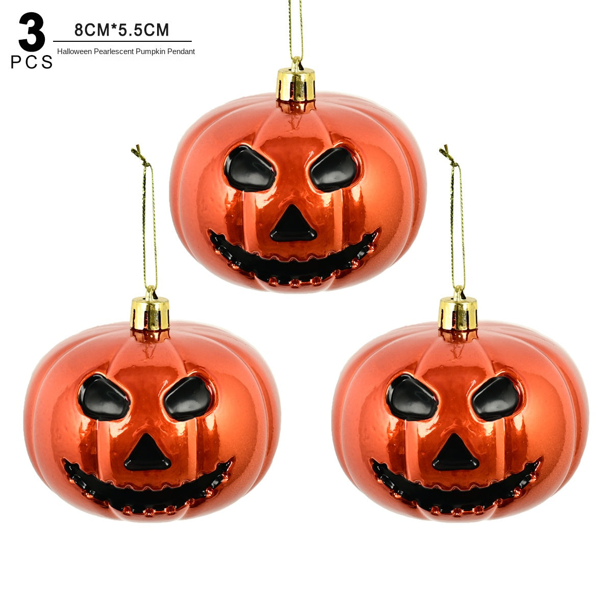 New Halloween Christmas Tree Decoration 8CM Ghost Face Pumpkin Colorful Plastic Ball Festival Party Decoration