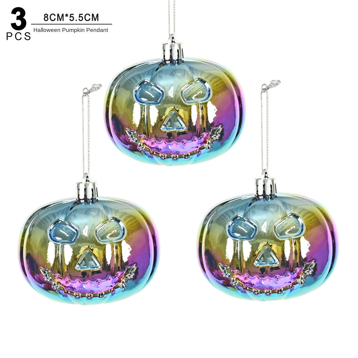 New Halloween Christmas Tree Decoration 8CM Ghost Face Pumpkin Colorful Plastic Ball Festival Party Decoration