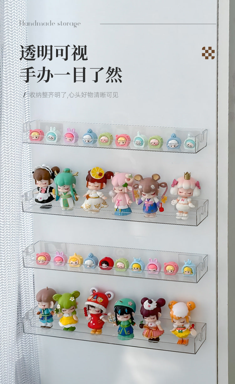Blind Box Storage Wall Hanging Punch-free Display Stand Acrylic Bubble Mate Hand-made Box Lego Building Blocks Shelf