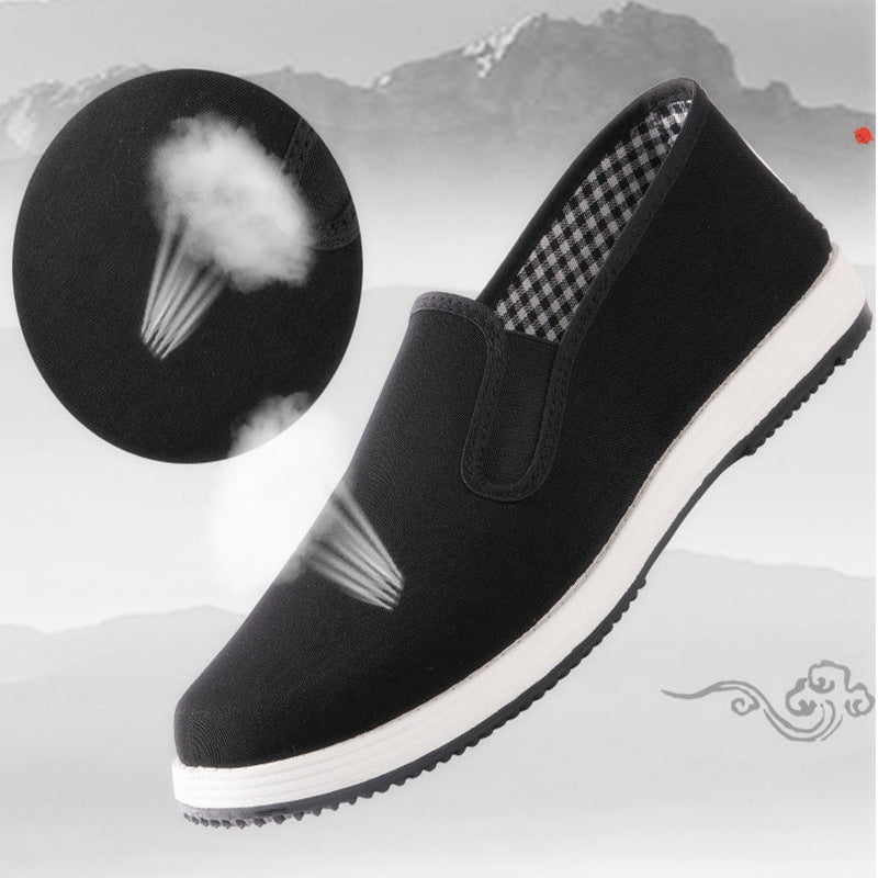 Old Beijing Cloth Shoes Casual Cloth Shoes Driving Exercise Running Comfortable Breathable Soft Sole Wear-resistant Non-slip Black Cloth Shoes