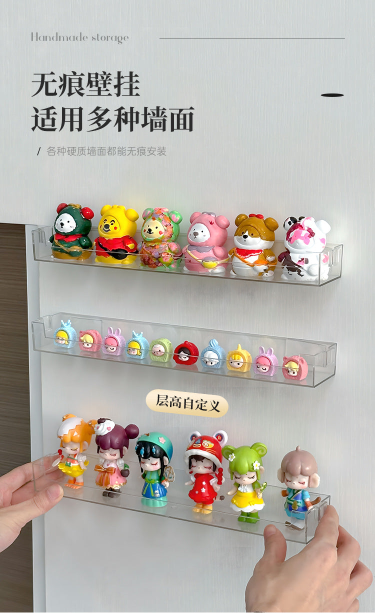 Blind Box Storage Wall Hanging Punch-free Display Stand Acrylic Bubble Mate Hand-made Box Lego Building Blocks Shelf
