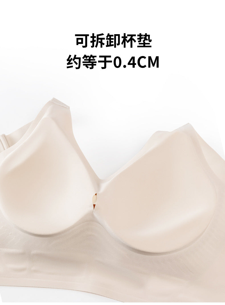 Cross-Border Popular Large Cup Seven-Breasted Extra Large Size Bra European and American Size Tummy Control Vest Wide Shoulder Strap Glossy Underwear